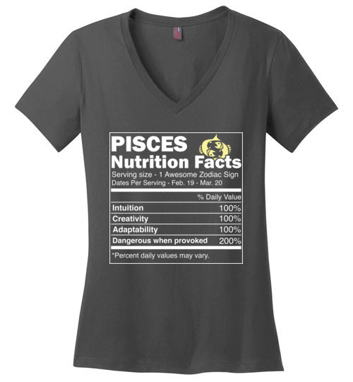 Zodiac Pisces Nutrition Facts V-Neck
