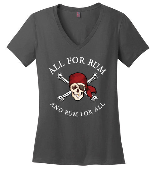 Pirate All For Rum V-Neck
