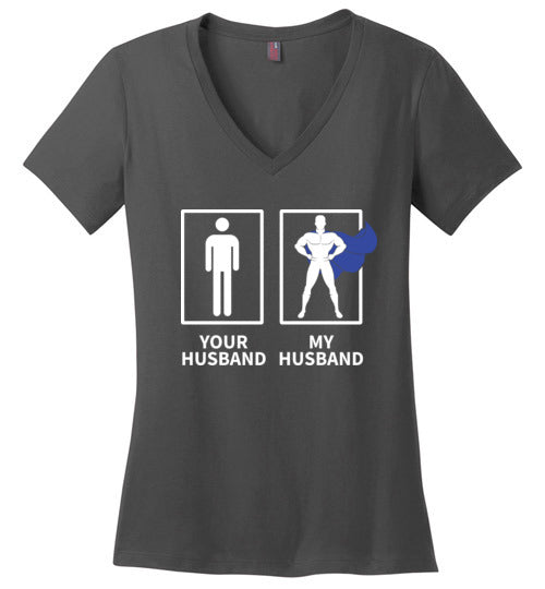 Your Husband My Husband Superhero V-Neck