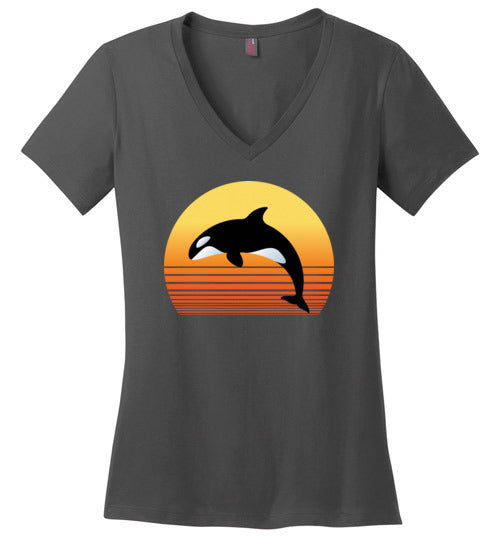 Killer Whale Sunset V-Neck
