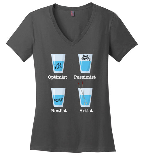 Optimist Pessimist Artist V-Neck