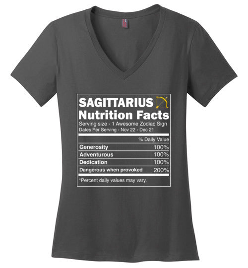 Zodiac Sagittarius Nutrition Facts V-Neck
