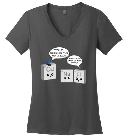 Periodic Table Salt And Copper V-Neck