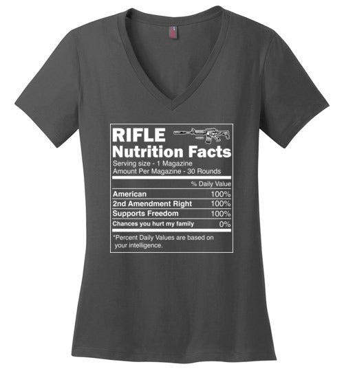 Gun Rifle Nutrition Facts V-Neck