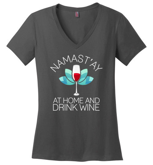 Namastay Wine V-Neck