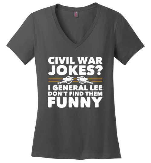 Civil War Jokes General Lee V-Neck