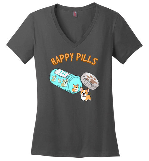 Happy Pills Corgi V-Neck