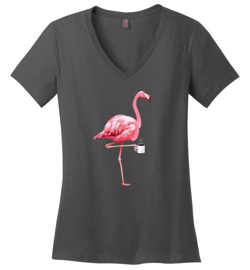 Flamingo Coffee V-Neck