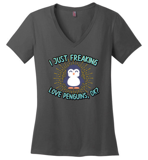 Freaking Love Penguins V-Neck