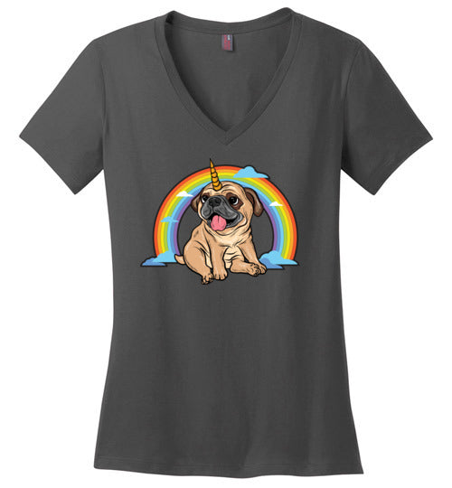 Pug Unicorn V-Neck