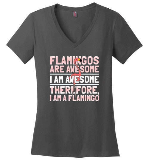 Flamingos Are Awesome V-Neck