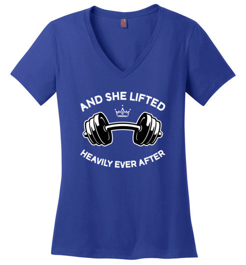 She Lifted Heavily Ever After V-Neck