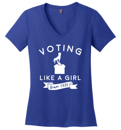 Voting Like a Girl V-Neck