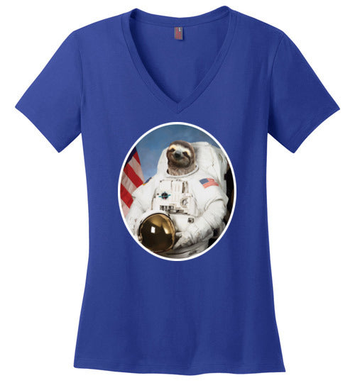 Sloth Astronaut V-Neck