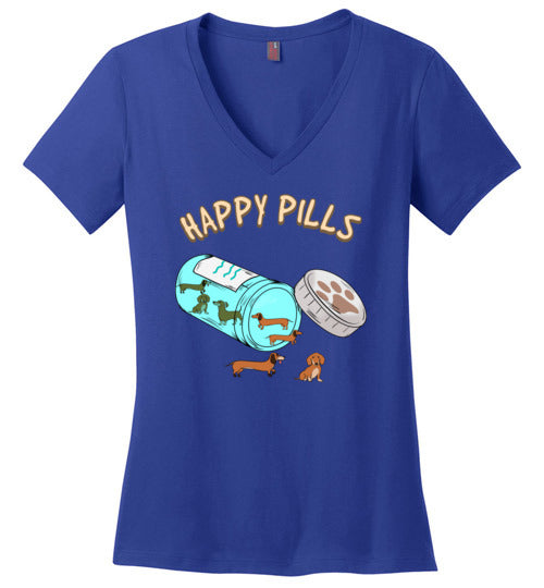 Happy Pills Dachshund V-Neck