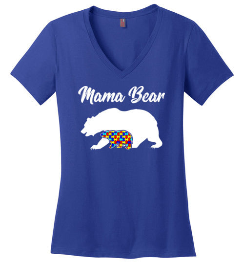 Autism Mama Bear V-Neck