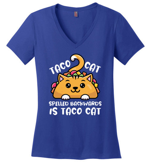 Taco Cat Spelled Backwards V-Neck