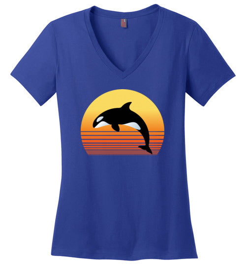 Killer Whale Sunset V-Neck