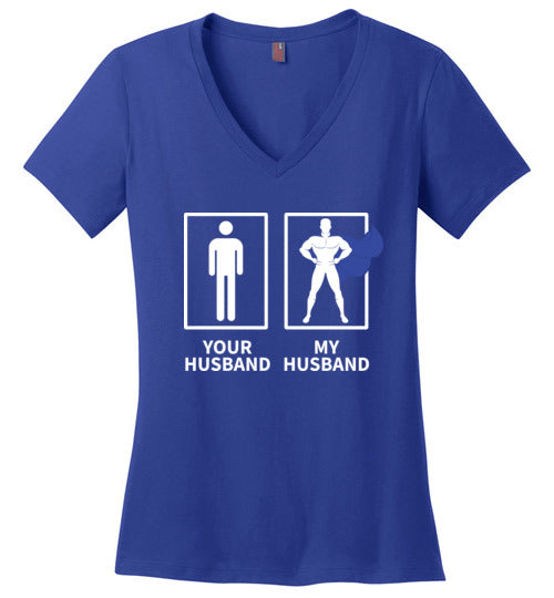 Your Husband My Husband Superhero V-Neck