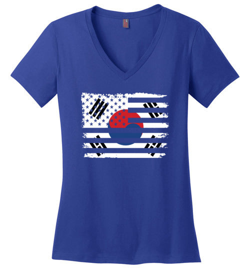 South Korean American Flag V-Neck