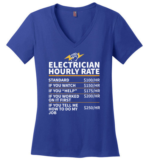 Electrician Hourly Rate V-Neck