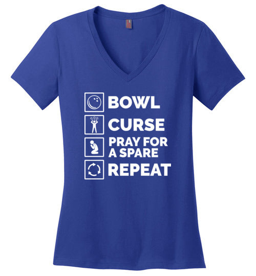 Bowl Curse Pray For A Spare V-Neck