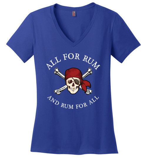 Pirate All For Rum V-Neck