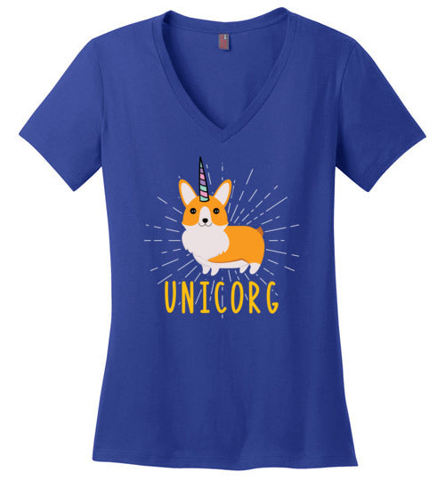 Unicorn Corgi Unicorg V-Neck
