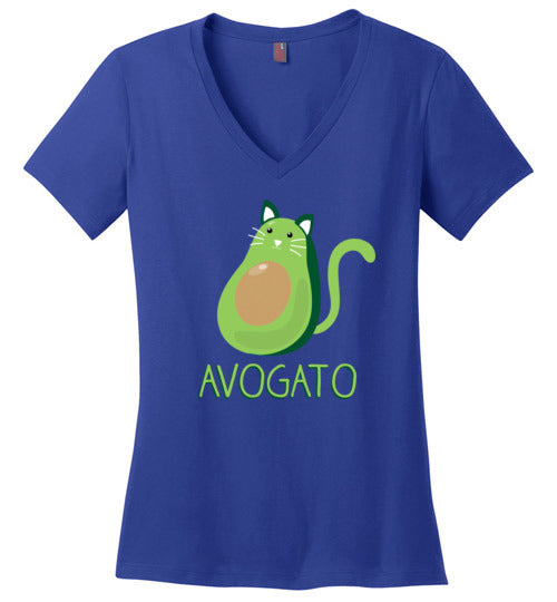 Avocado Cat Avogato V-Neck