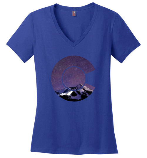 Colorado Flag Mountains V-Neck