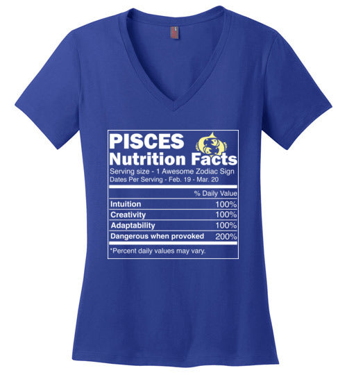 Zodiac Pisces Nutrition Facts V-Neck