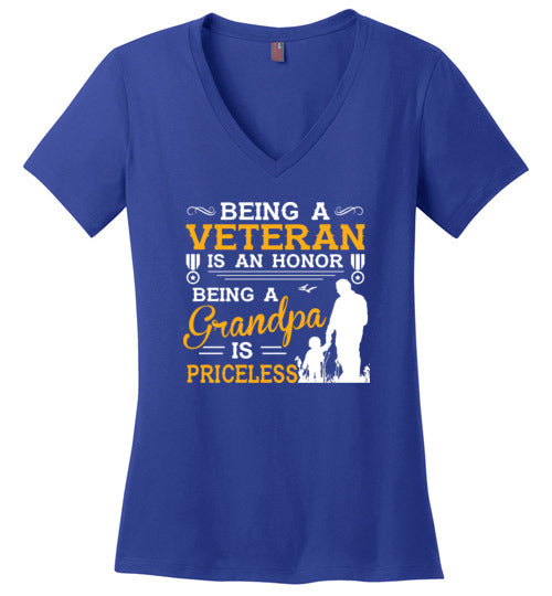 Veteran Grandpa Priceless V-Neck