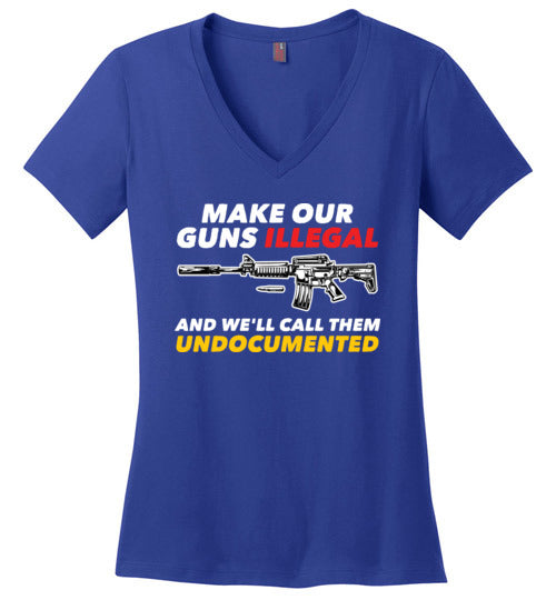 Guns Undocumented V-Neck