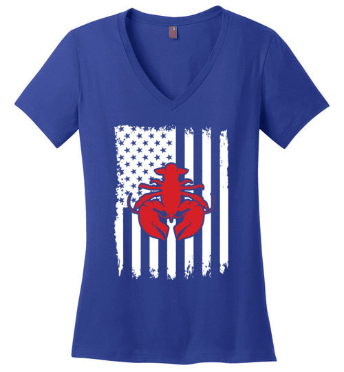 Crawfish American Flag V-Neck