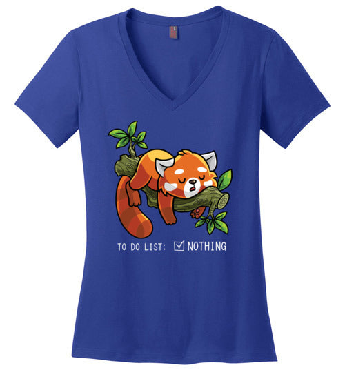 Red Panda To Do List Nothing V-Neck