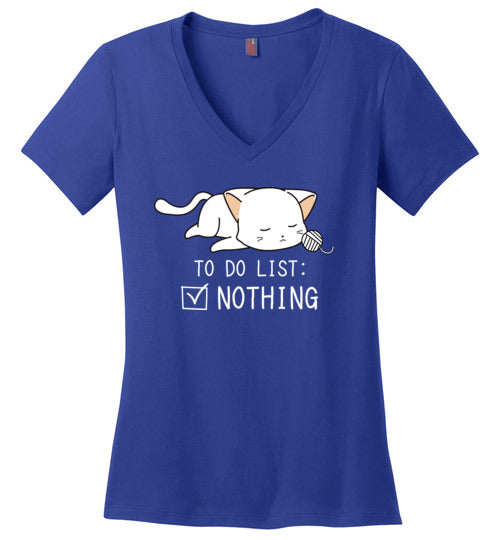 Cat To Do List Nothing V-Neck