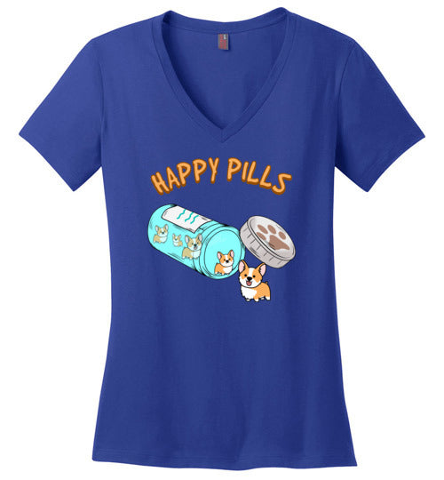 Happy Pills Corgi V-Neck