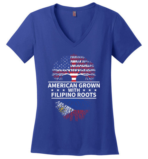 American Grown With Filipino Roots V-Neck