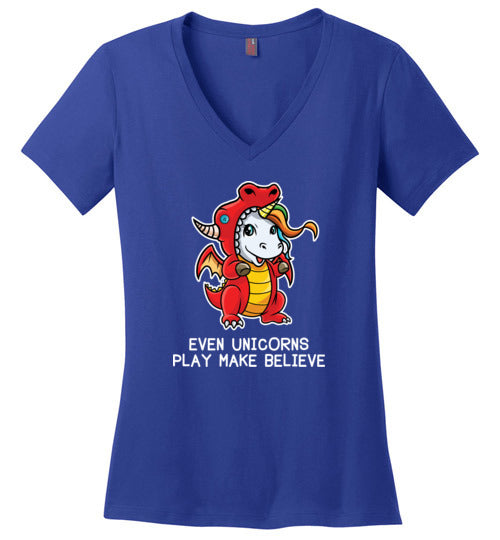 Even Unicorns Play Make Believe V-Neck