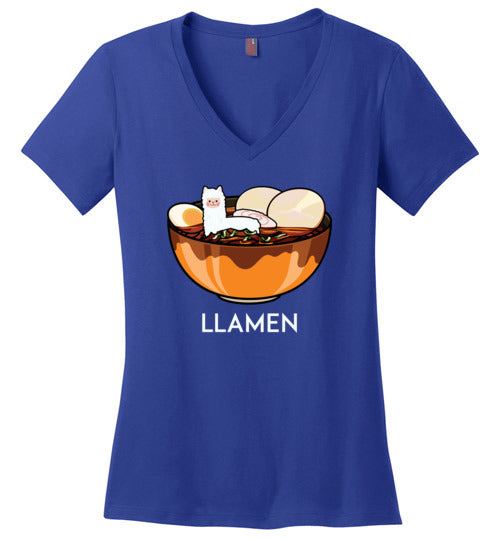 Llamen Llama Ramen V-Neck