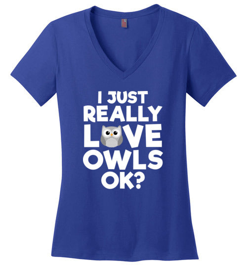 Just Really Love Owls V-Neck
