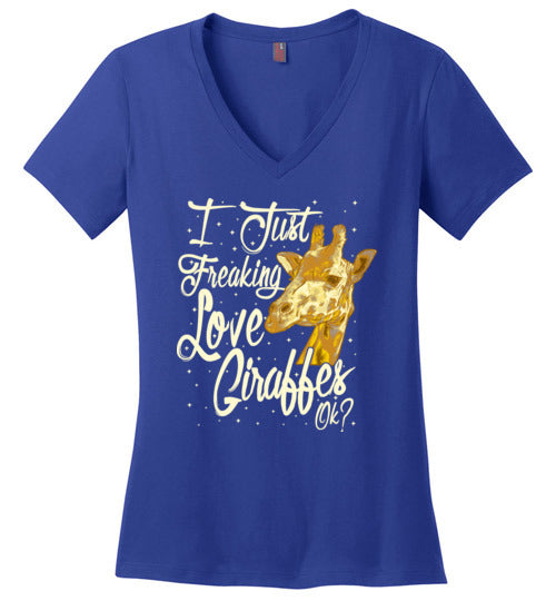 Freaking Love Giraffes V-Neck