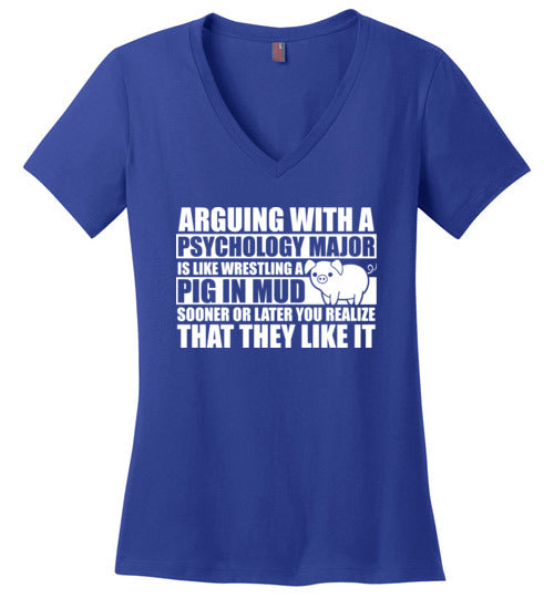 Psychology Major Pig In Mud V-Neck
