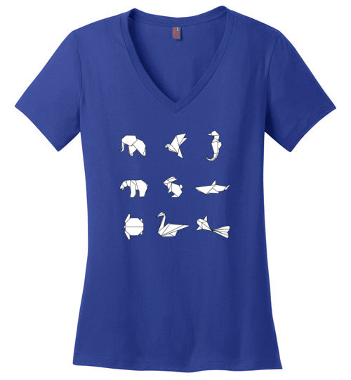 Origami Animals V-Neck