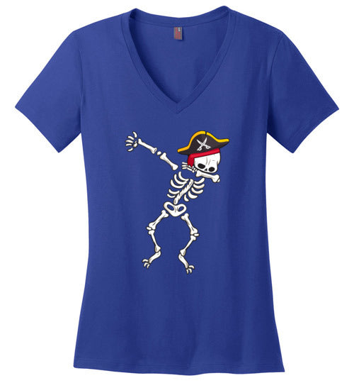 Pirate Dabbing Skeleton V-Neck