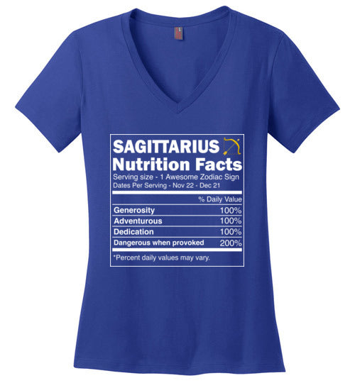 Zodiac Sagittarius Nutrition Facts V-Neck