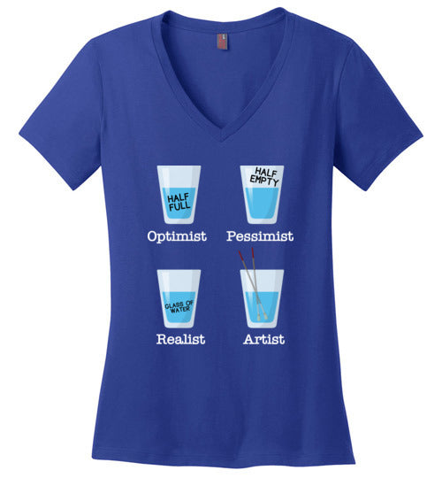 Optimist Pessimist Artist V-Neck