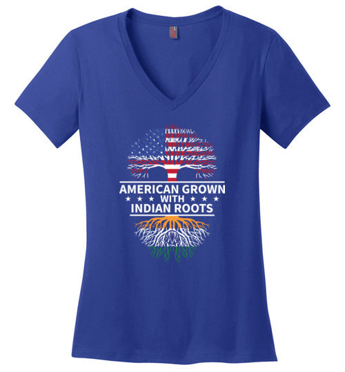 American Grown With Indian Roots V-Neck