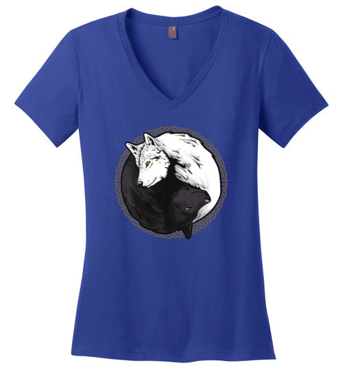 Wolf Yin Yang V-Neck