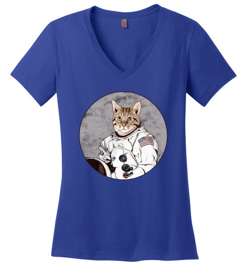 Cat Astronaut V-Neck